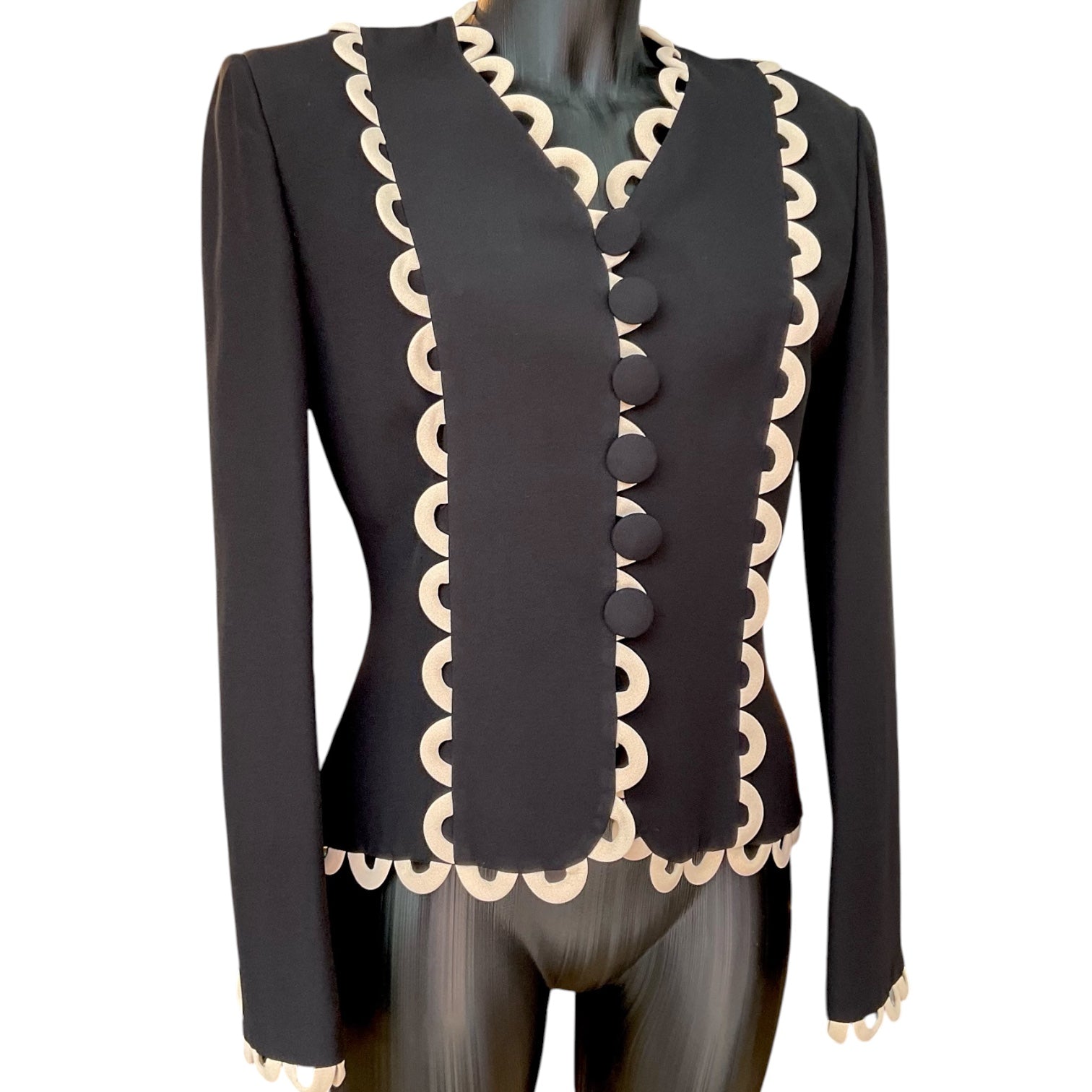 Moschino Cheap & Chic Black and Beige Jacket