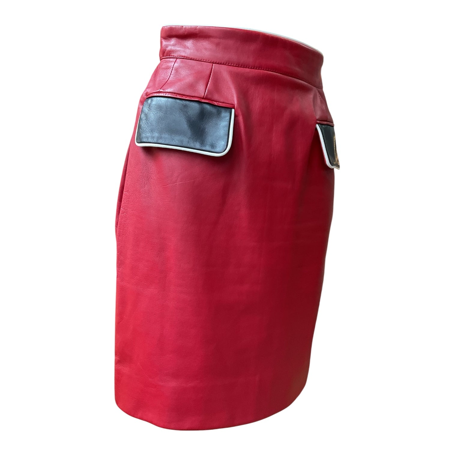 Dior Red Leather Skirt