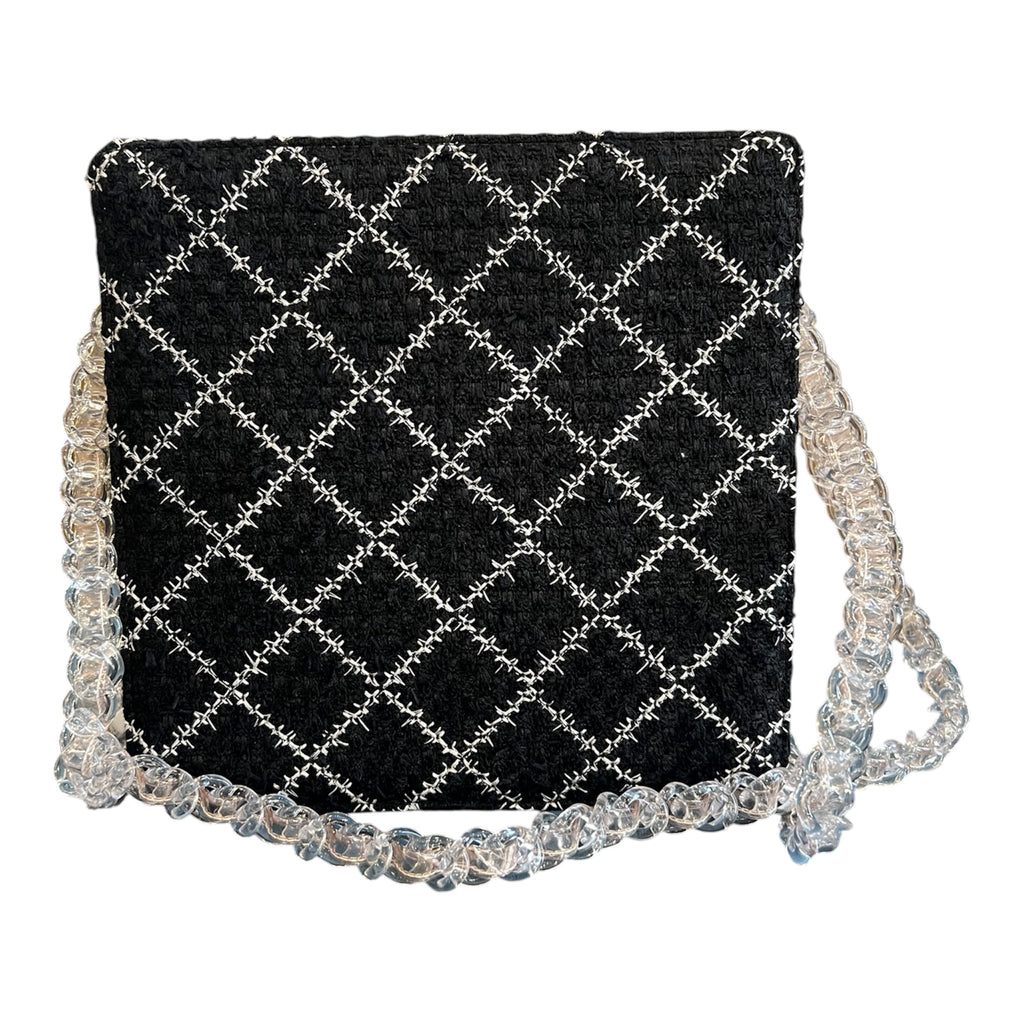 2016 Chanel Tweed and Resin Zipped Chain Shopping Bag