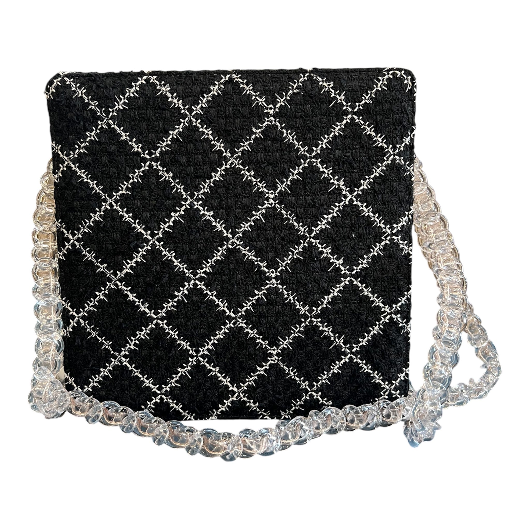 2016 Chanel Tweed and Resin Zipped Chain Shopping Bag