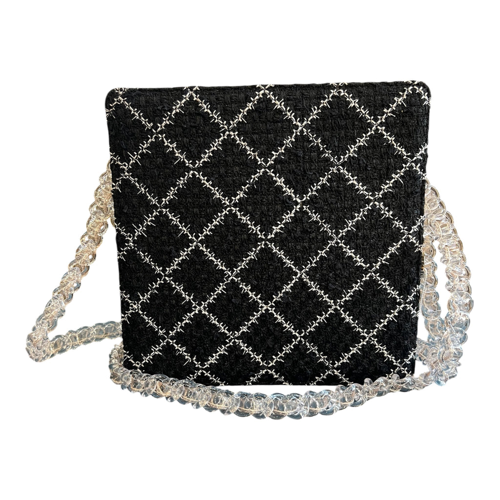 2016 Chanel Tweed and Resin Zipped Chain Shopping Bag