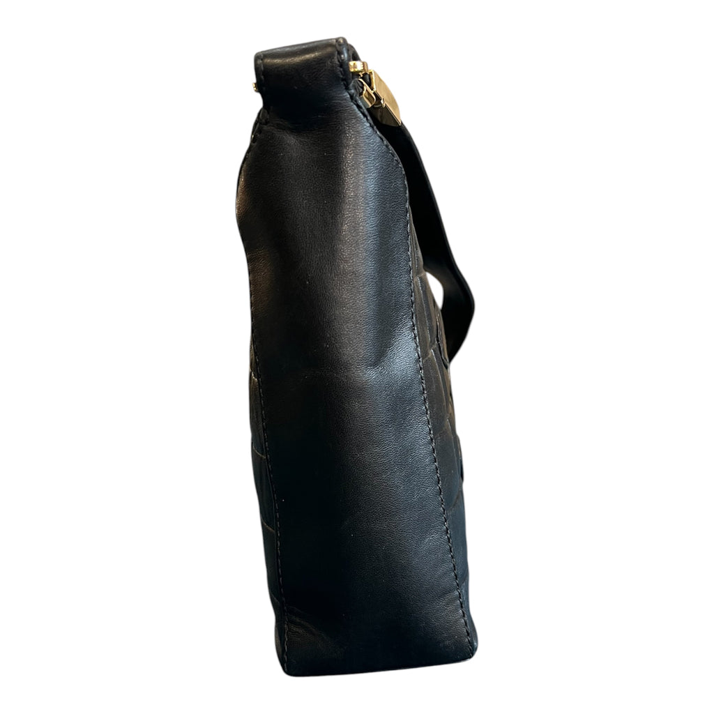 2002 Chanel CC Chocolate Bar Lambskin Shoulder Bag