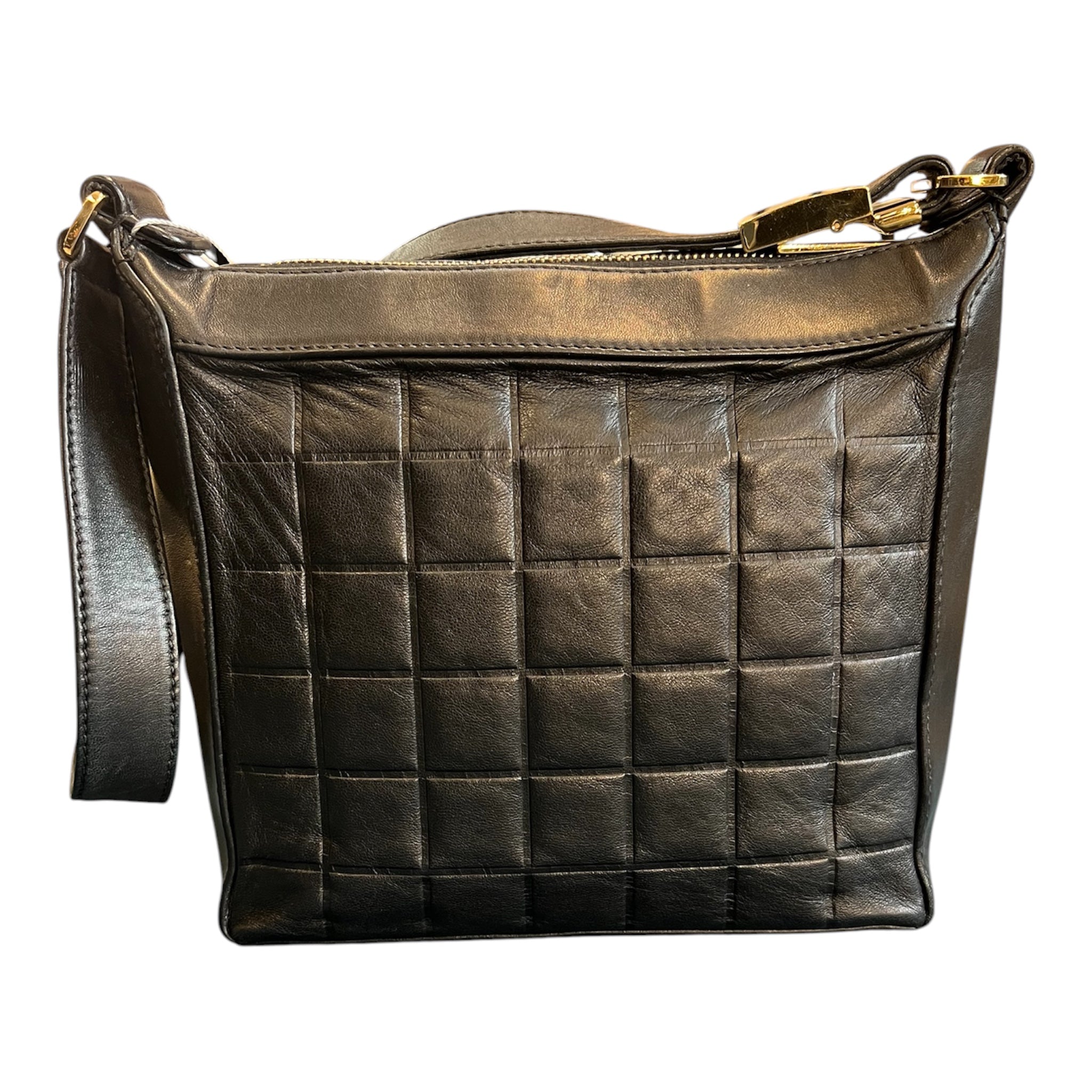 2002 Chanel CC Chocolate Bar Lambskin Shoulder Bag