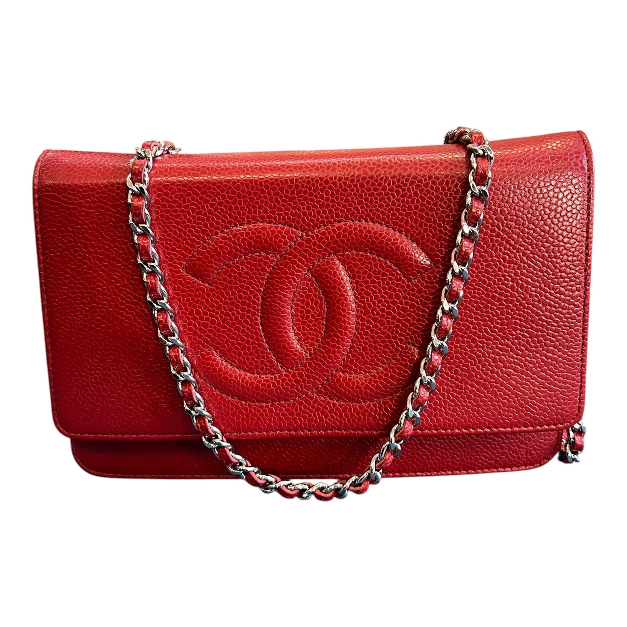 2012 Chanel CC Caviar Wallet On Chain