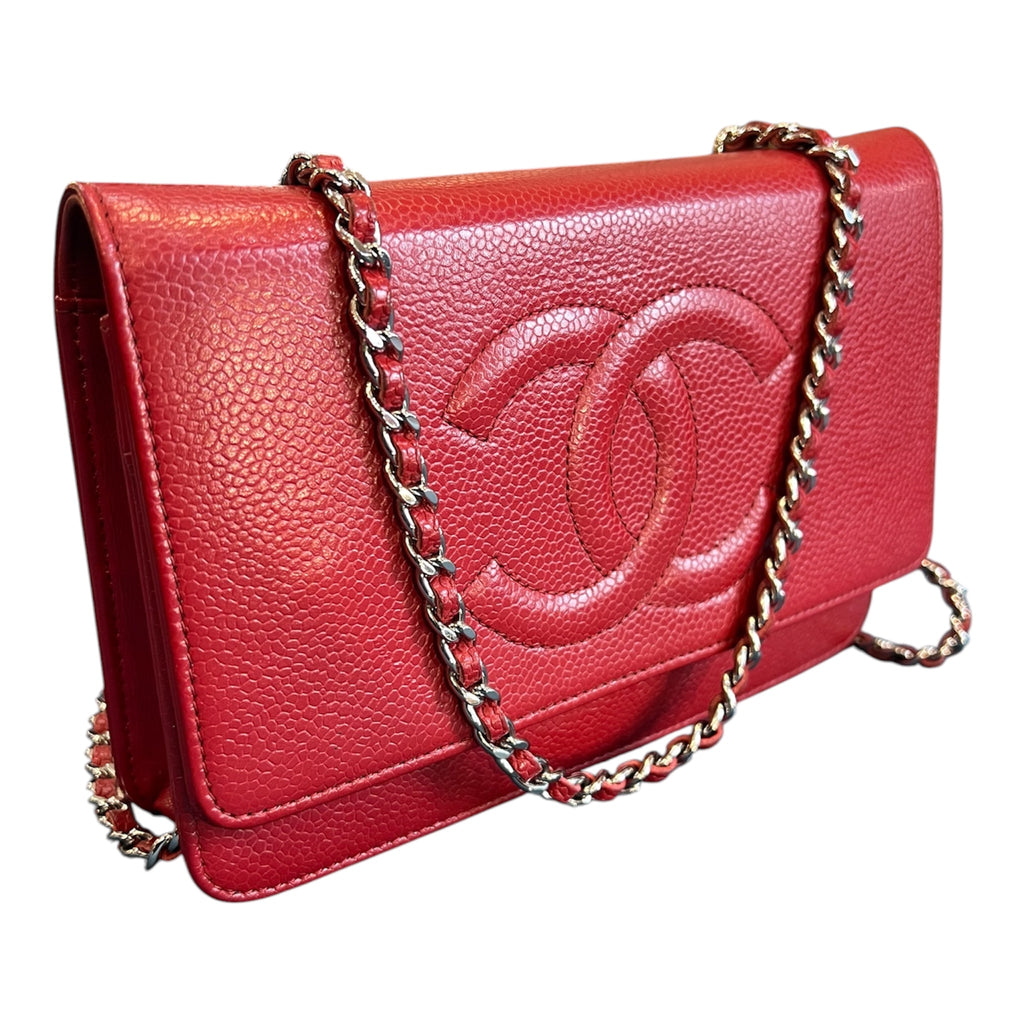 2012 Chanel CC Caviar Wallet On Chain