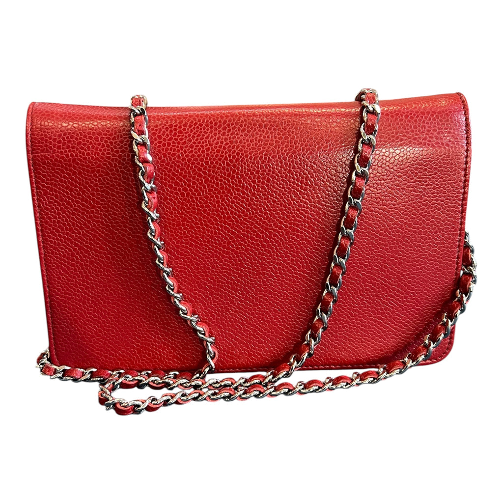 2012 Chanel CC Caviar Wallet On Chain