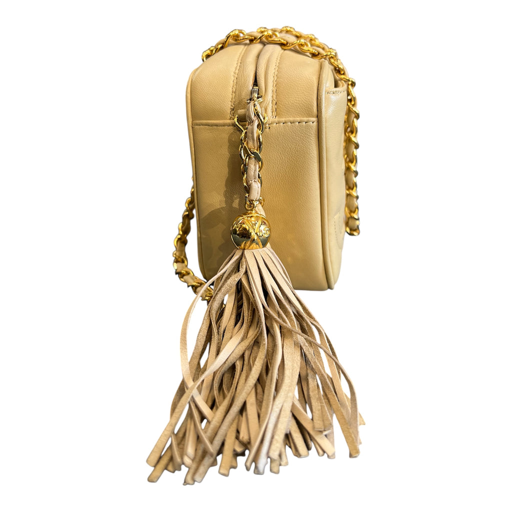 1994 Chanel Triple CC Lambskin Tassel Chain Camera Shoulder Bag