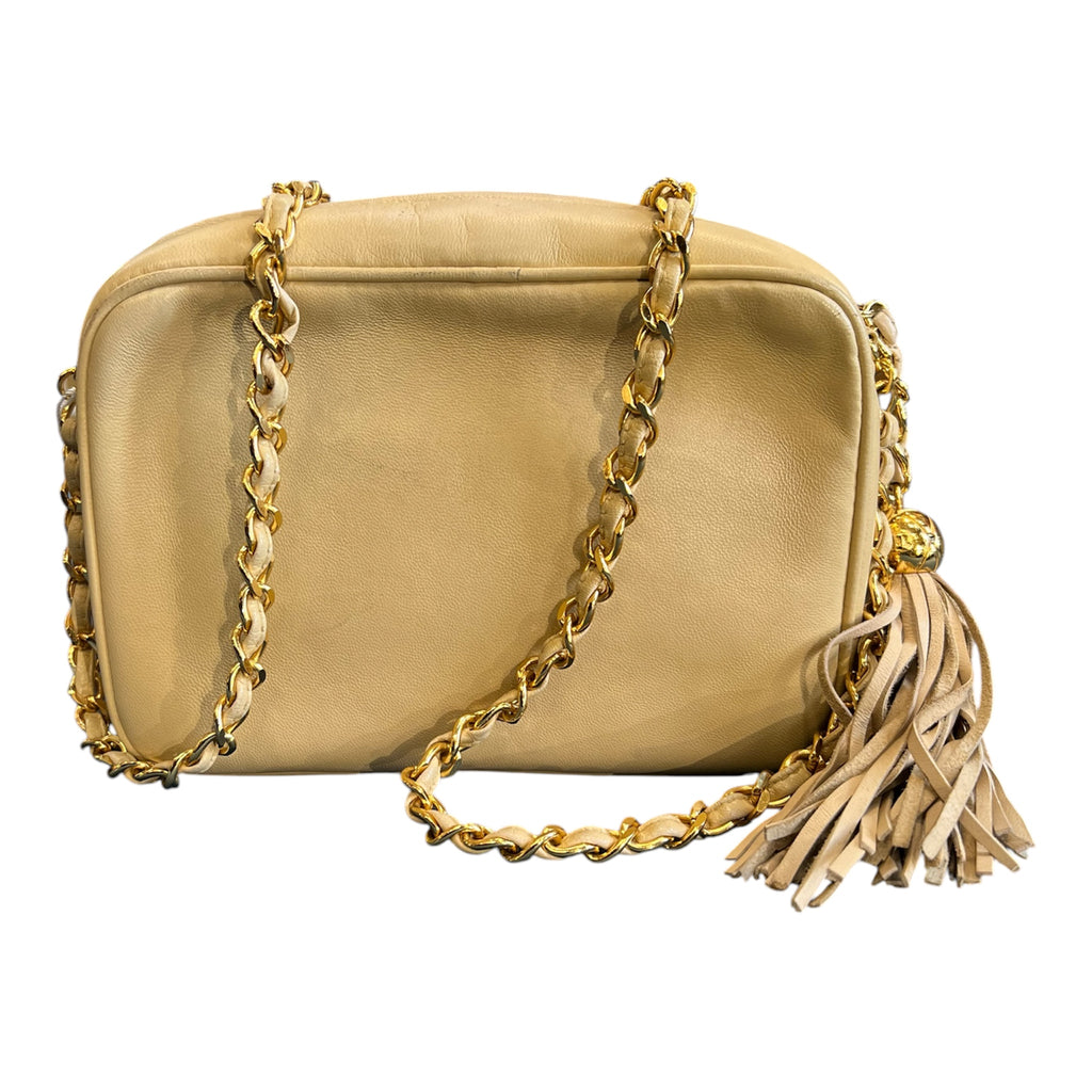 1994 Chanel Triple CC Lambskin Tassel Chain Camera Shoulder Bag