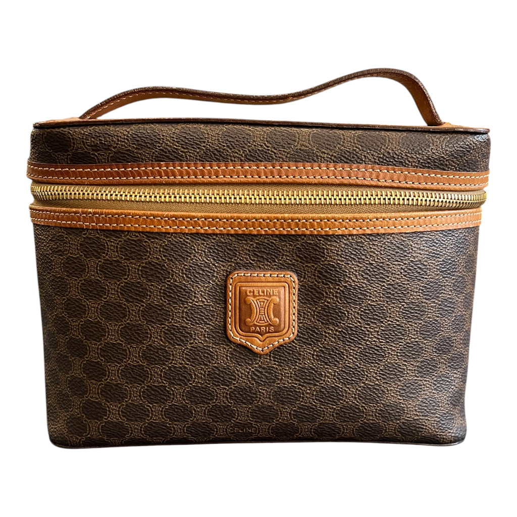 Céline Acadam Coated Canvas Vanity Bag