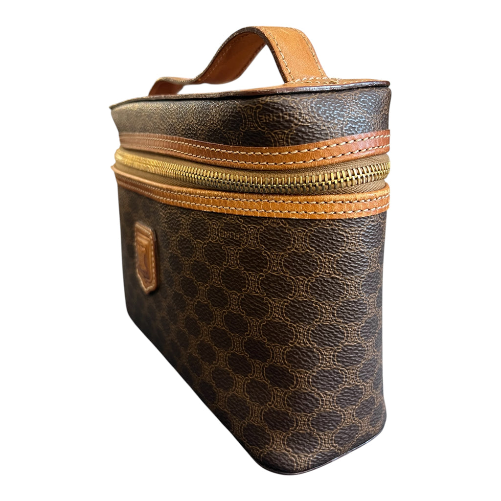 Céline Acadam Coated Canvas Vanity Bag