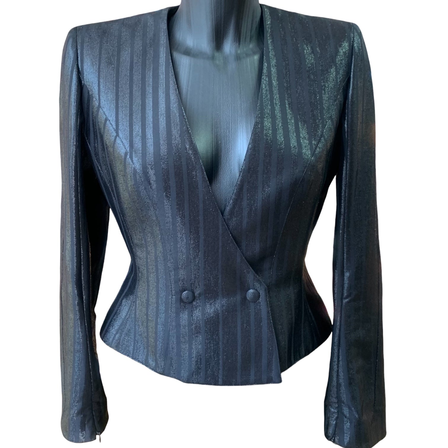 Mugler Black Striped Lurex Jacket
