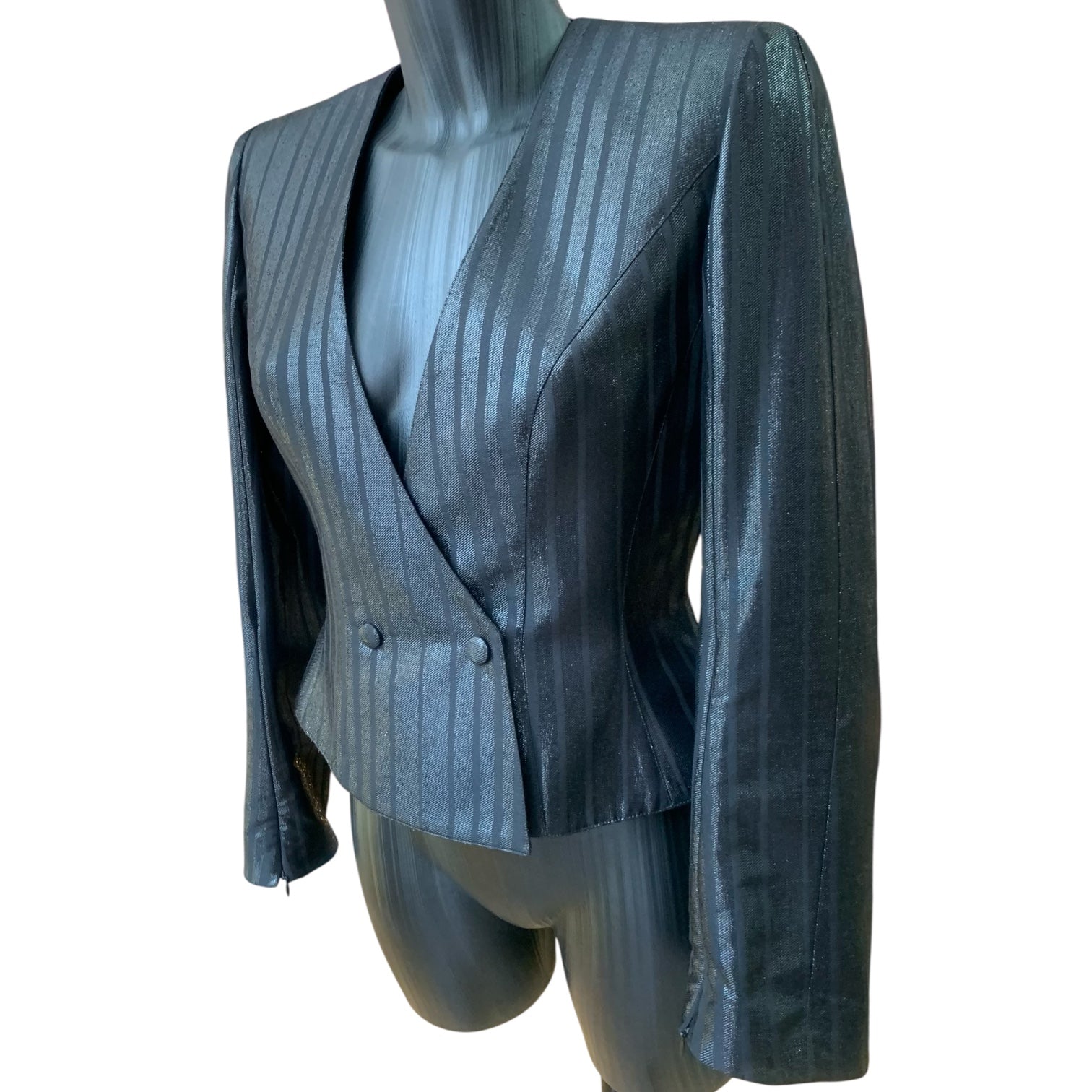Mugler Black Striped Lurex Jacket