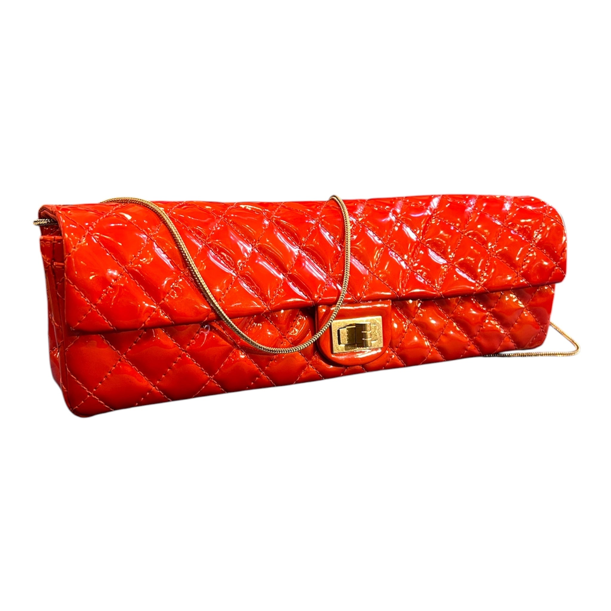 2005 Chanel Quilted Patent Reissue 2.55 East West Single Flap Handbag