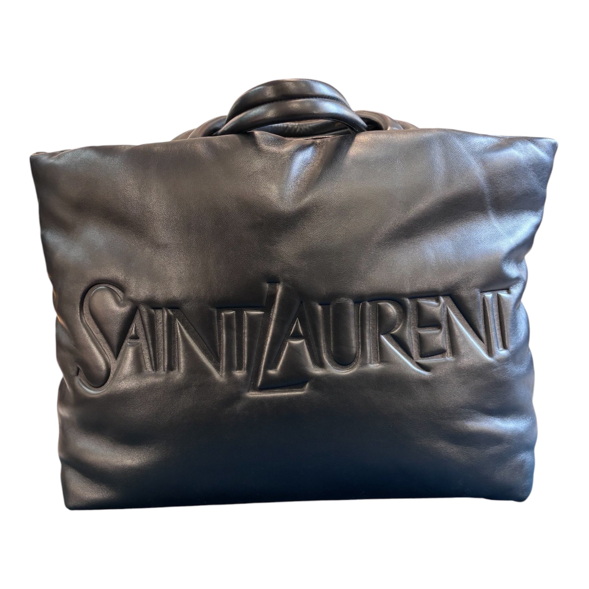 Saint Laurent Black Leather Tote Bag