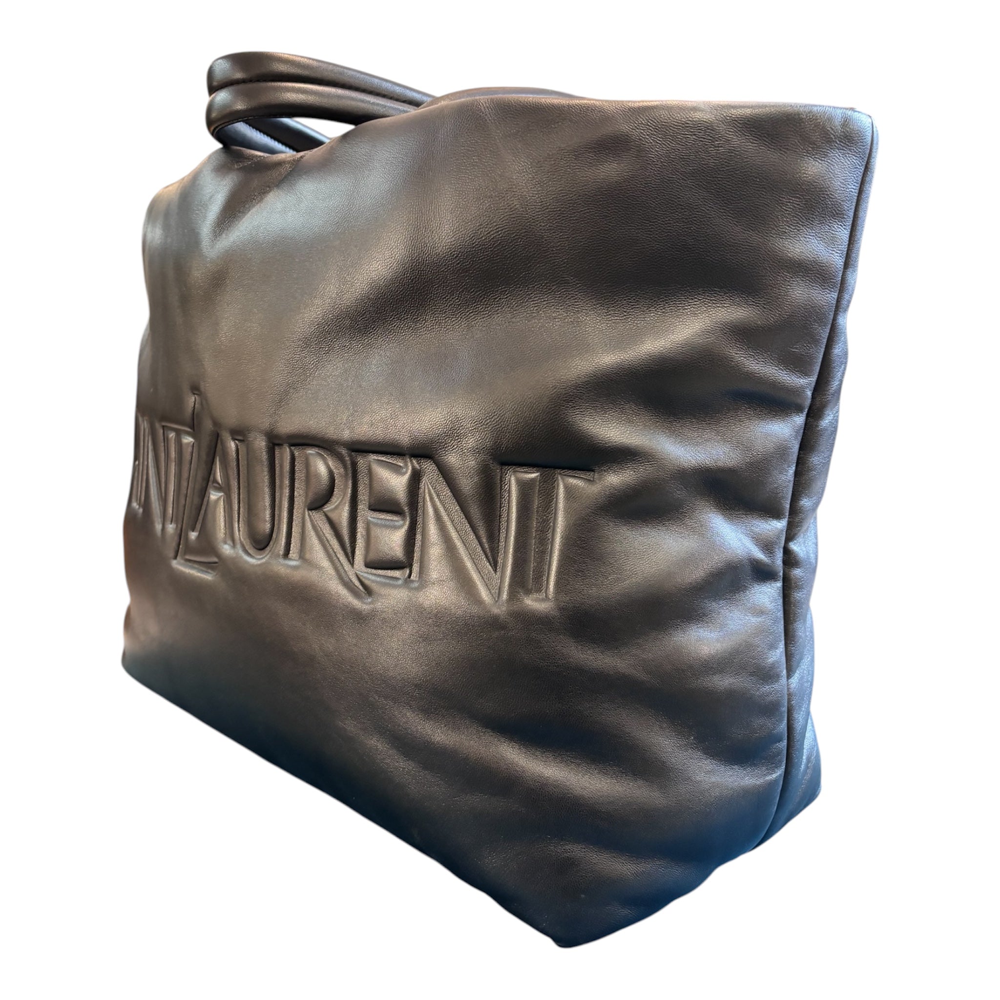 Saint Laurent Black Leather Tote Bag