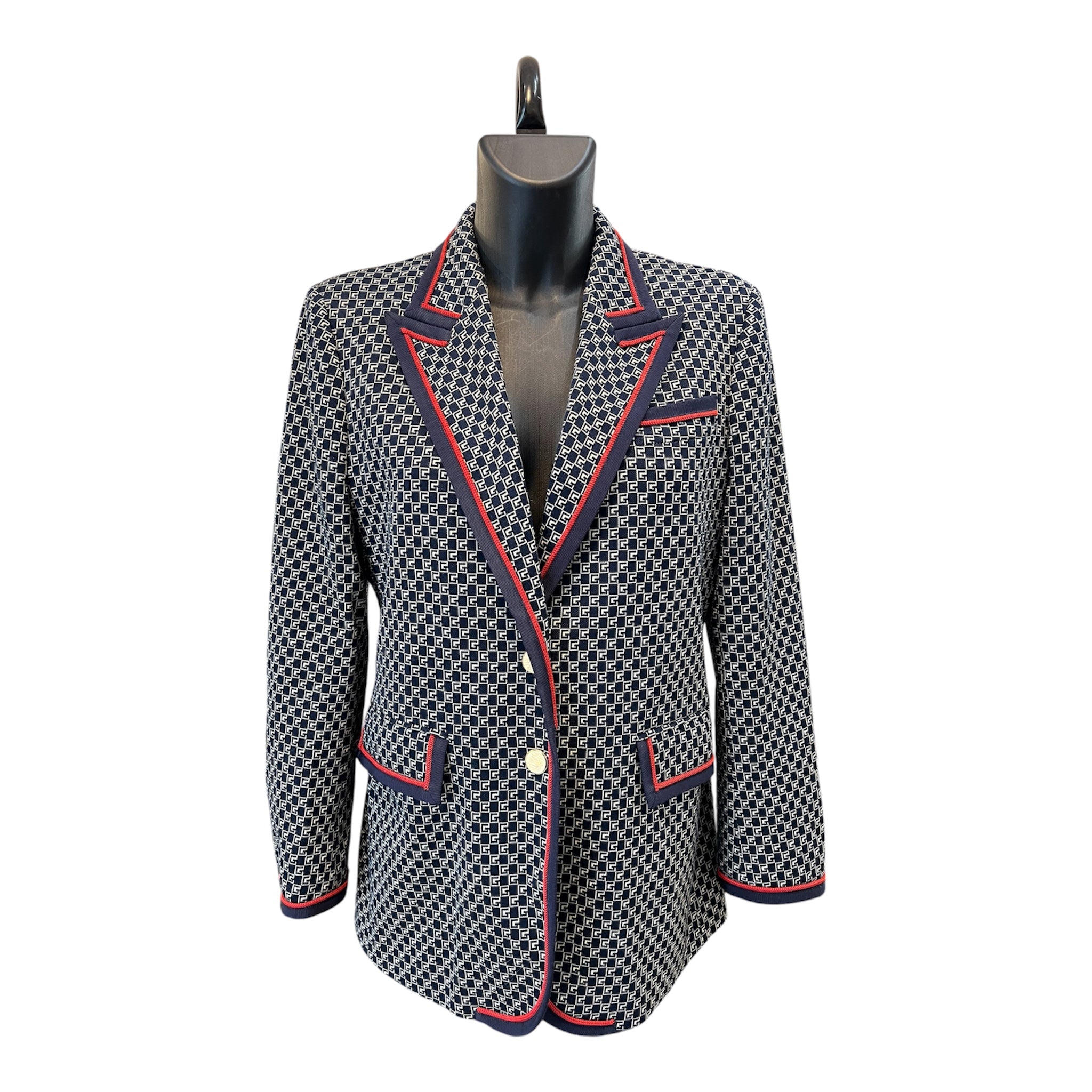 Gucci Monogram Midnight Blue Wool Blazer