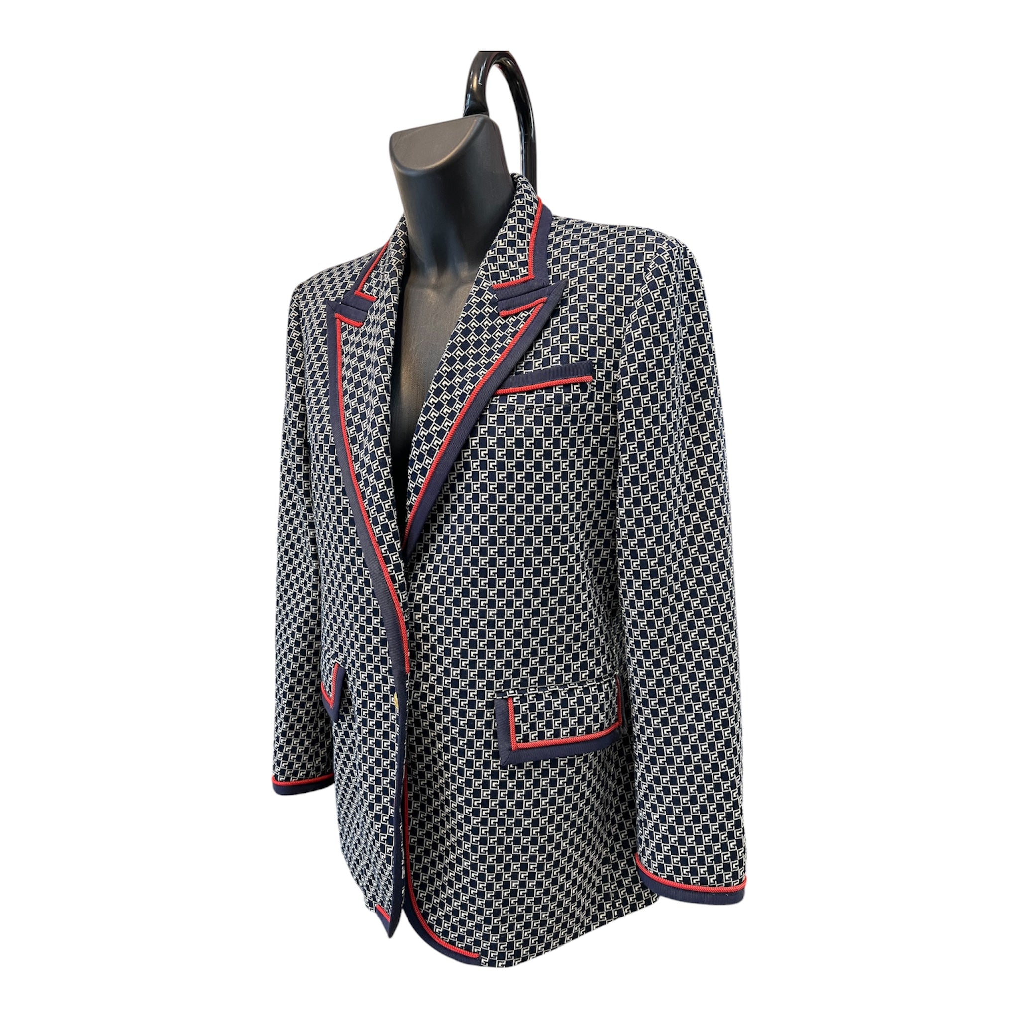 Gucci Monogram Midnight Blue Wool Blazer