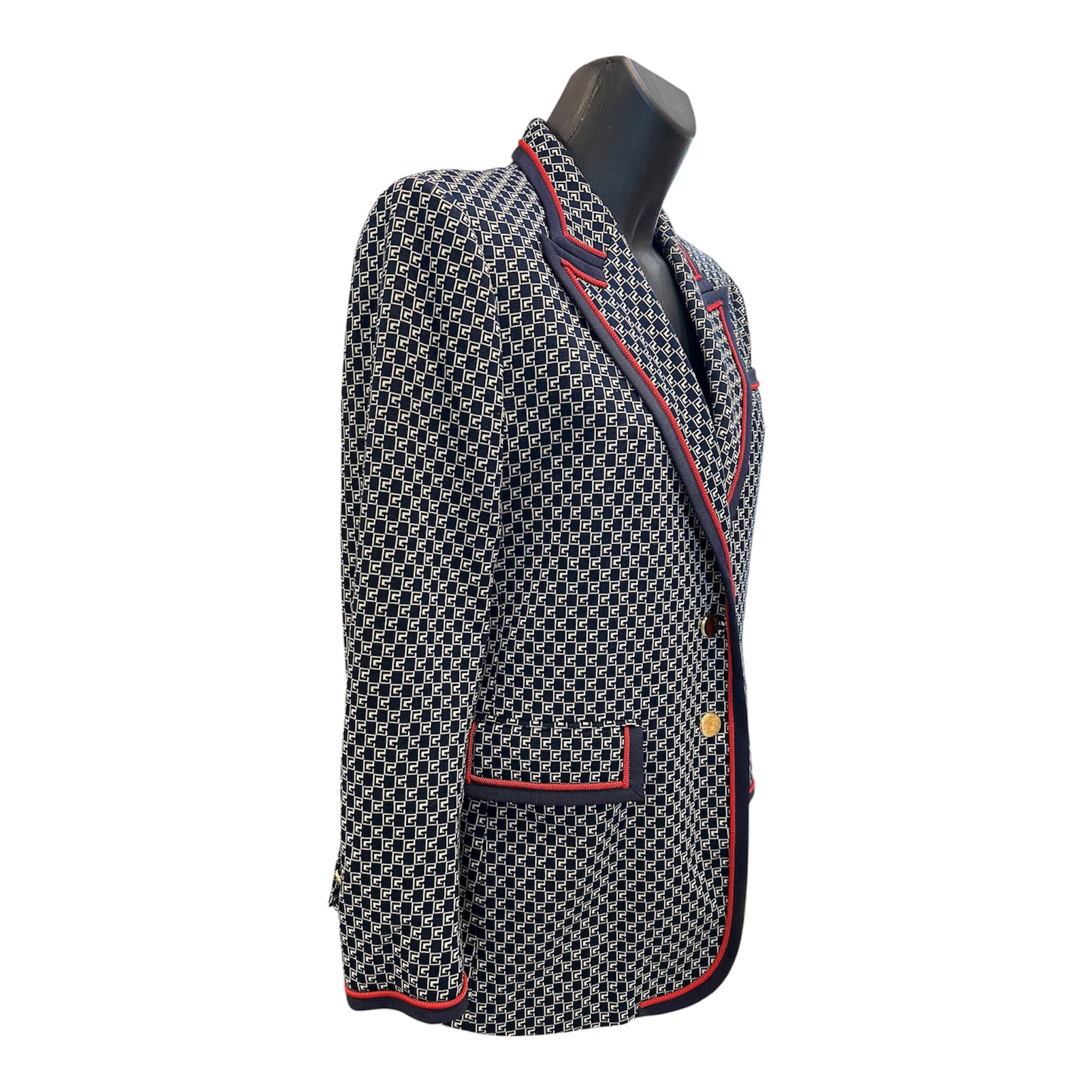 Gucci Monogram Midnight Blue Wool Blazer