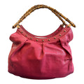 Gucci Handbag in Pink Leather with Brown Bamboo Handle
