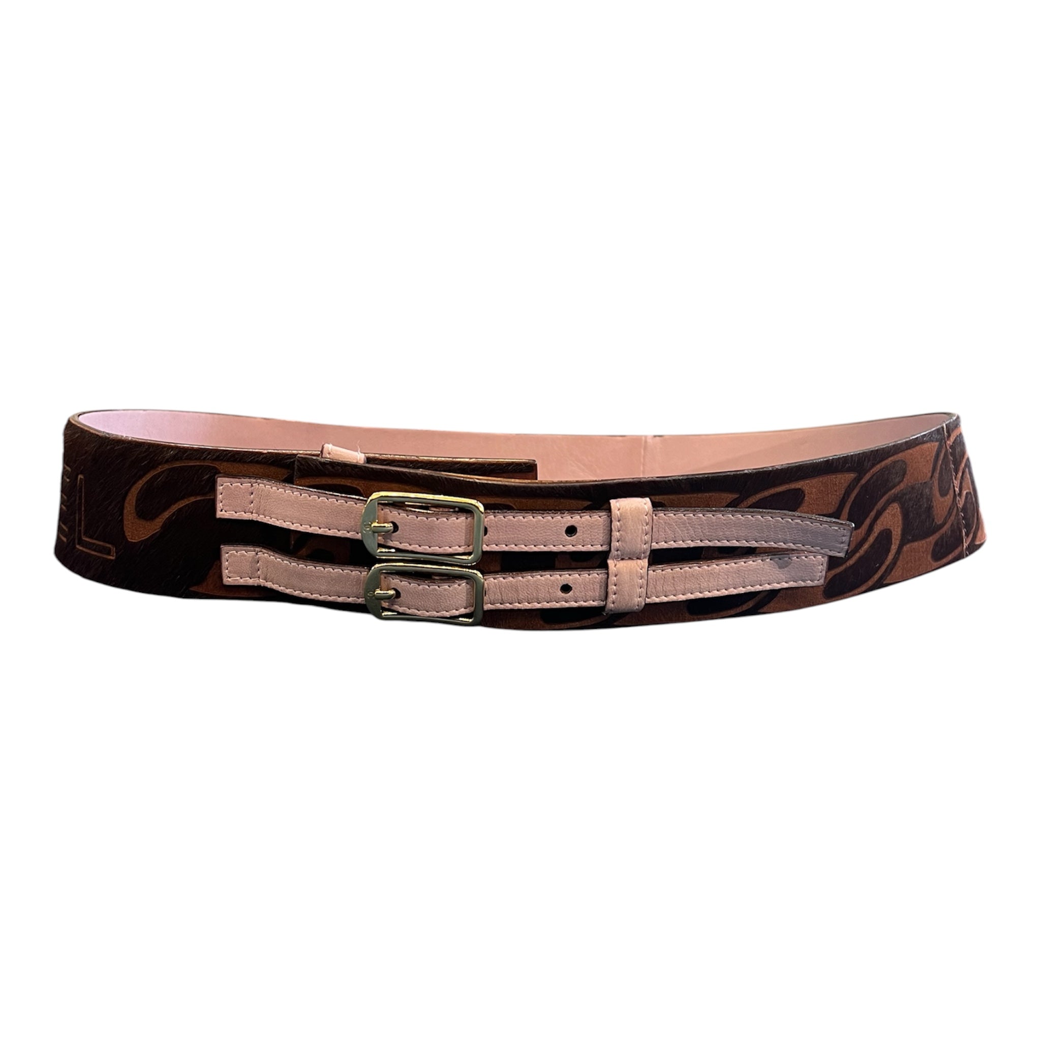 Chanel pink leather belt