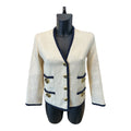 Gucci Beige Wool Blazer with GG Logo