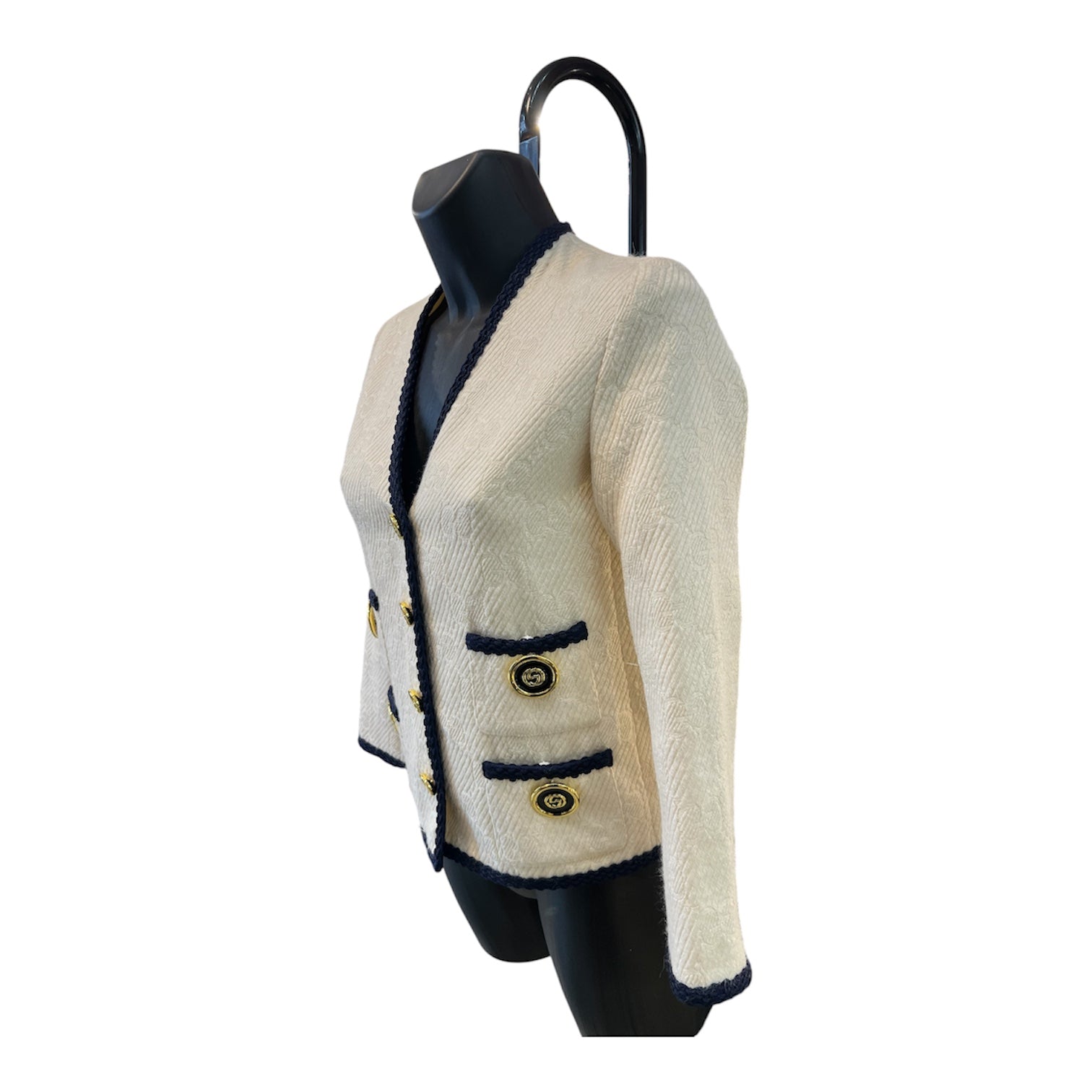 Gucci Beige Wool Blazer with GG Logo