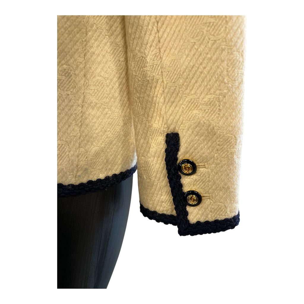 Gucci Beige Wool Blazer with GG Logo