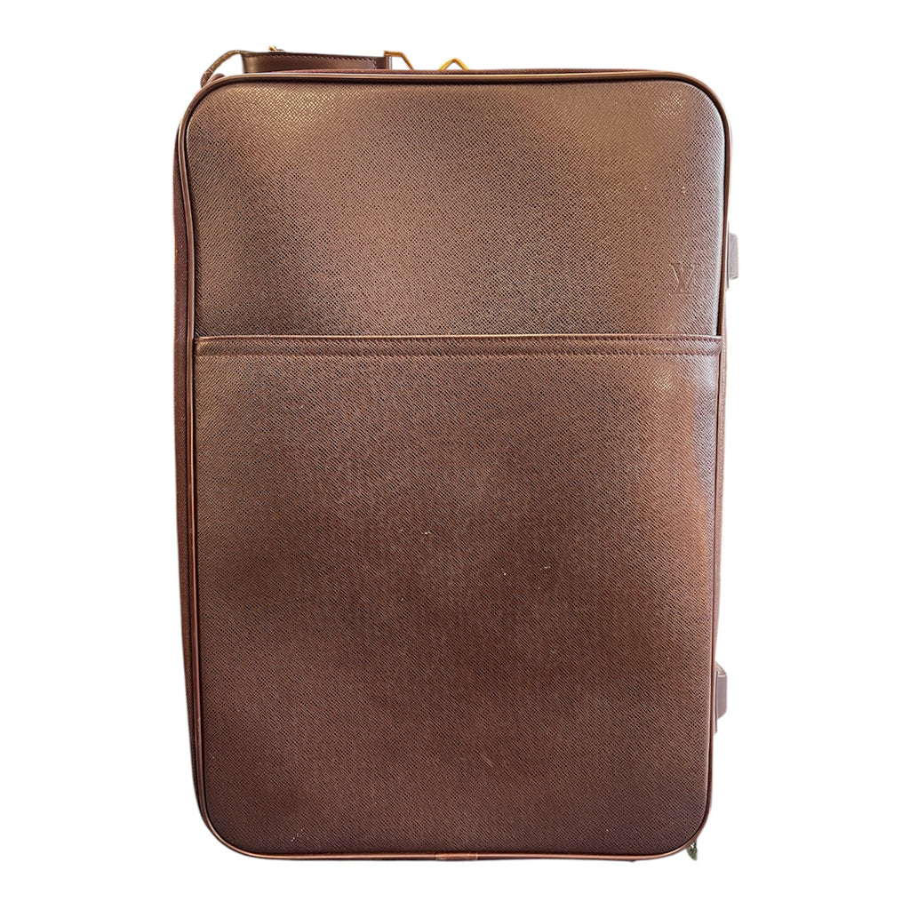 Louis Vuitton Brown Leather Travel Suitcase