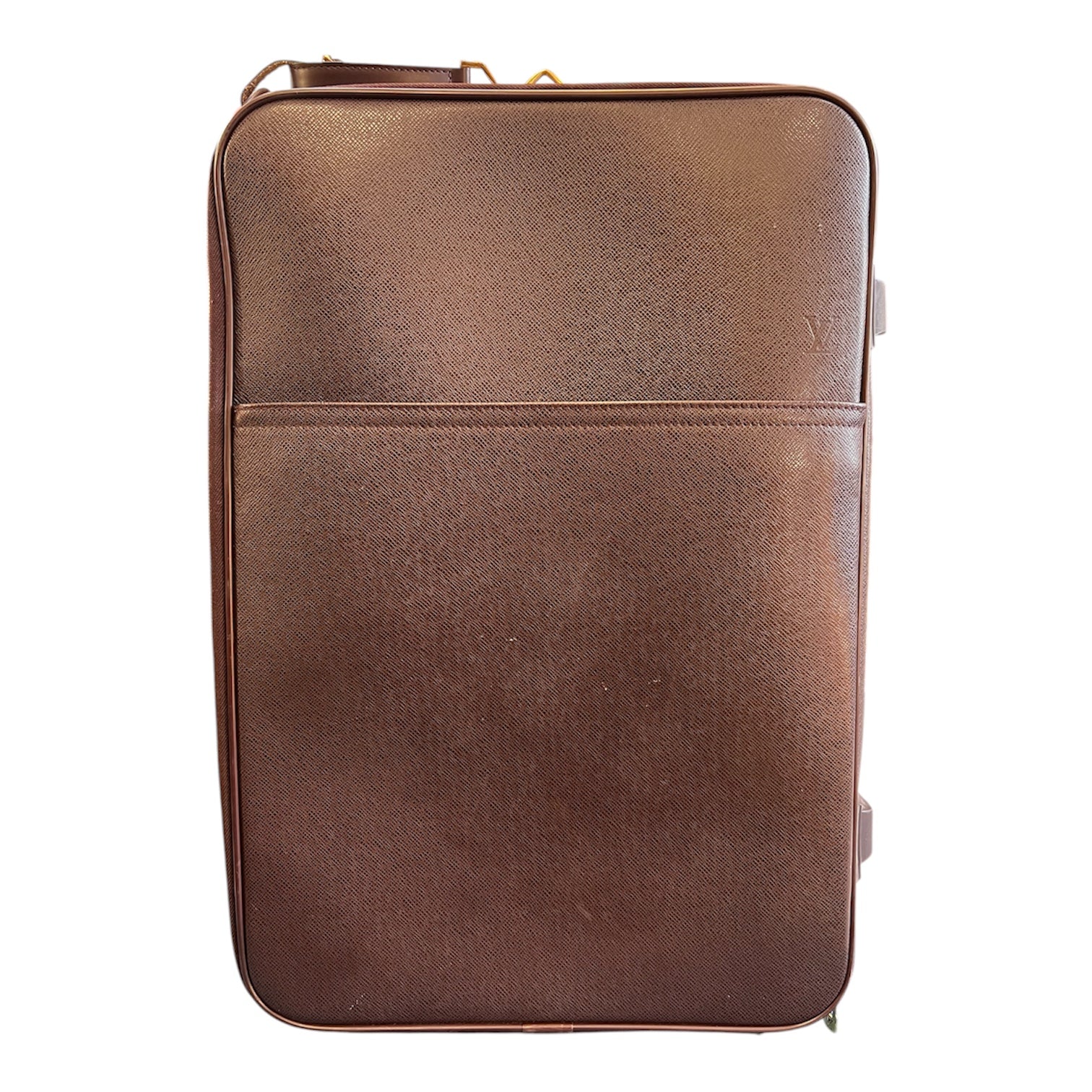 Louis Vuitton Brown Leather Travel Suitcase