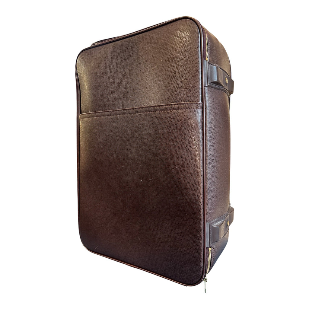 Louis Vuitton Brown Leather Travel Suitcase