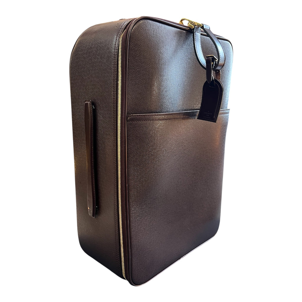 Louis Vuitton Brown Leather Travel Suitcase