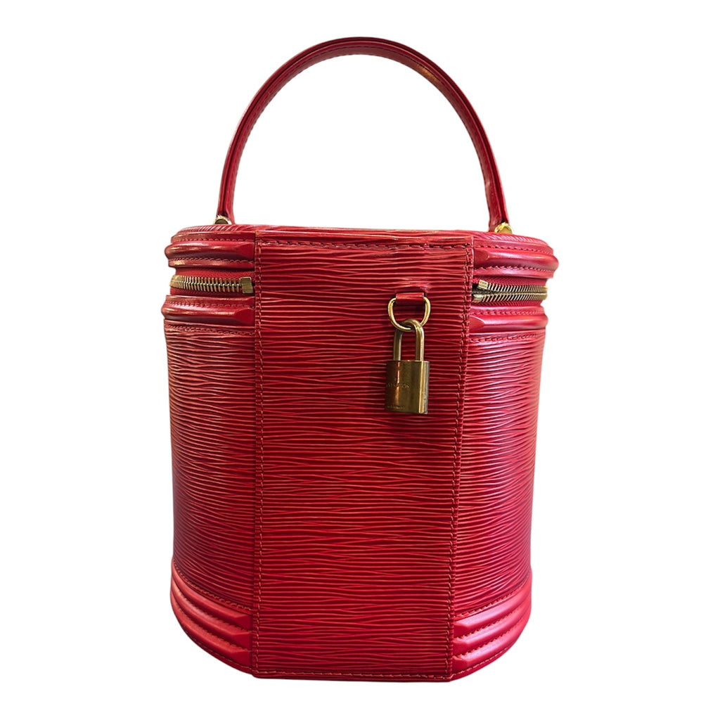 Louis Vuitton Epi Leather Handbag, Cannes Red