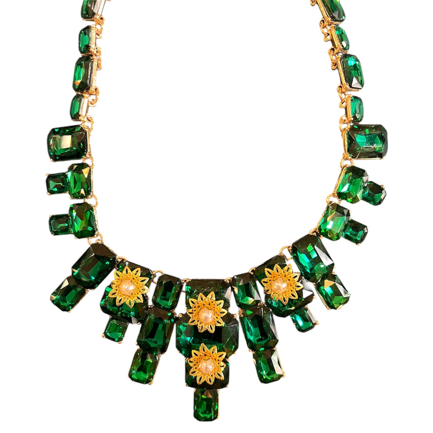 Dolce&Gabbana ‘Golden’ and Emerald Pearl Necklace