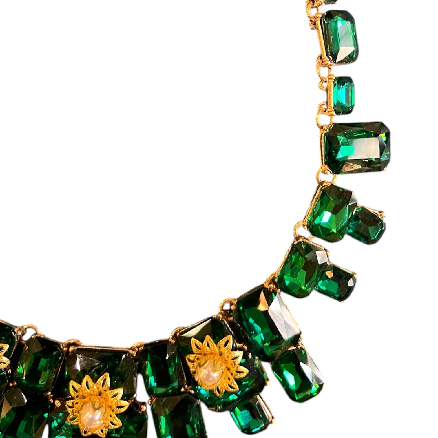 Dolce&Gabbana ‘Golden’ and Emerald Pearl Necklace