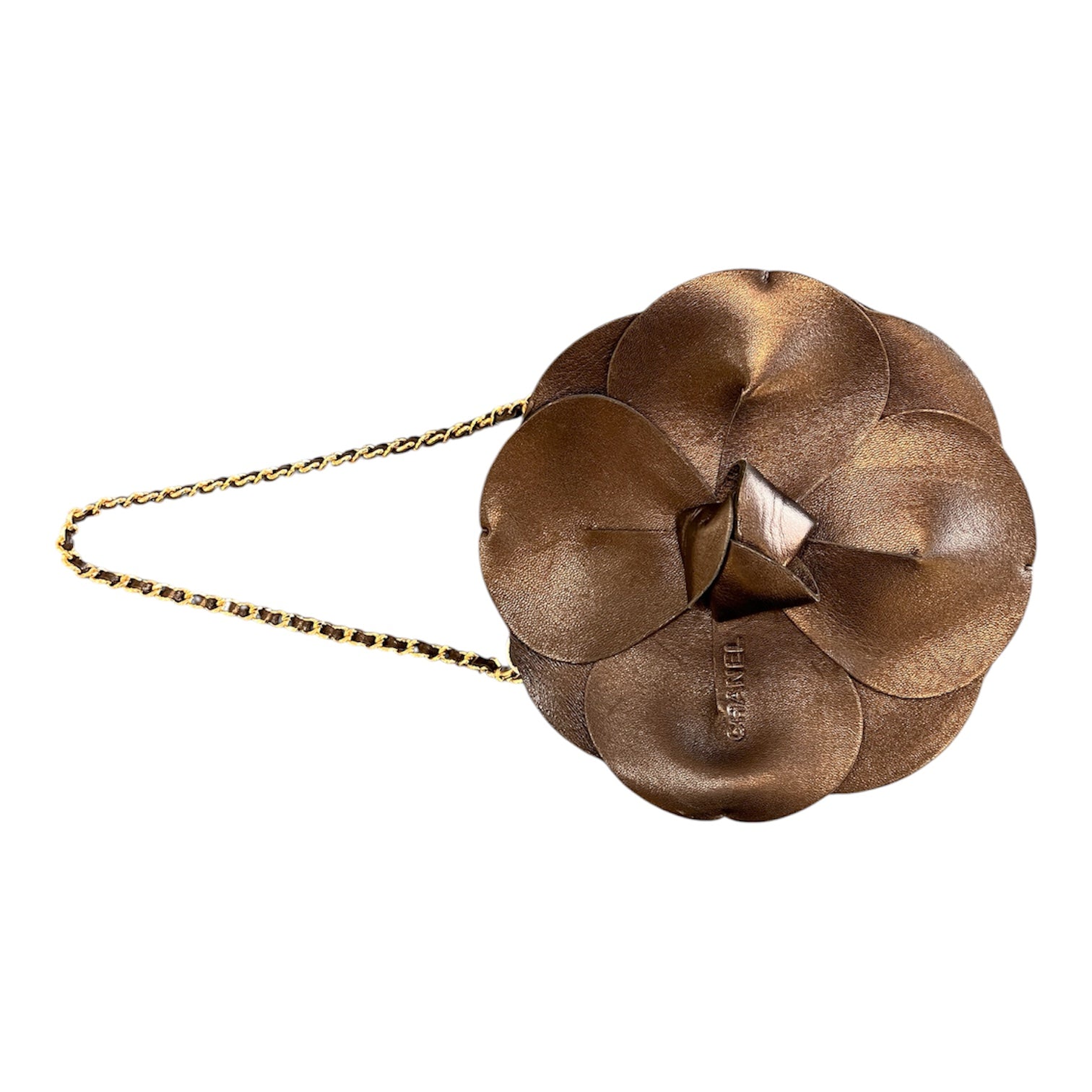 2002 Chanel Lambskin and Satin Camellia Flower Evening Bag
