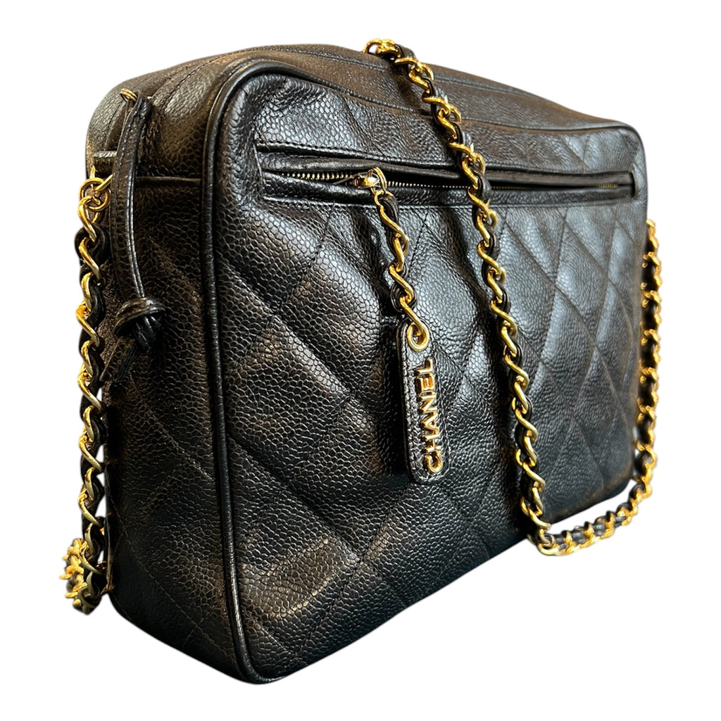 1994 Chanel CC Quilted Caviar Camera Bag