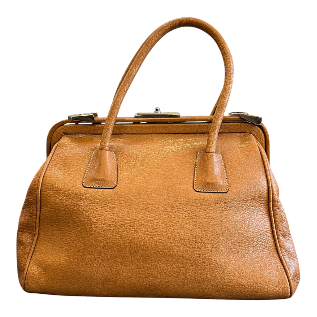 Prada Goatskin Madras Zipper Handbag