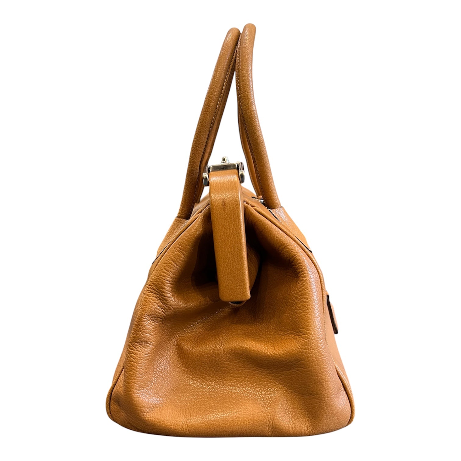 Prada Goatskin Madras Zipper Handbag