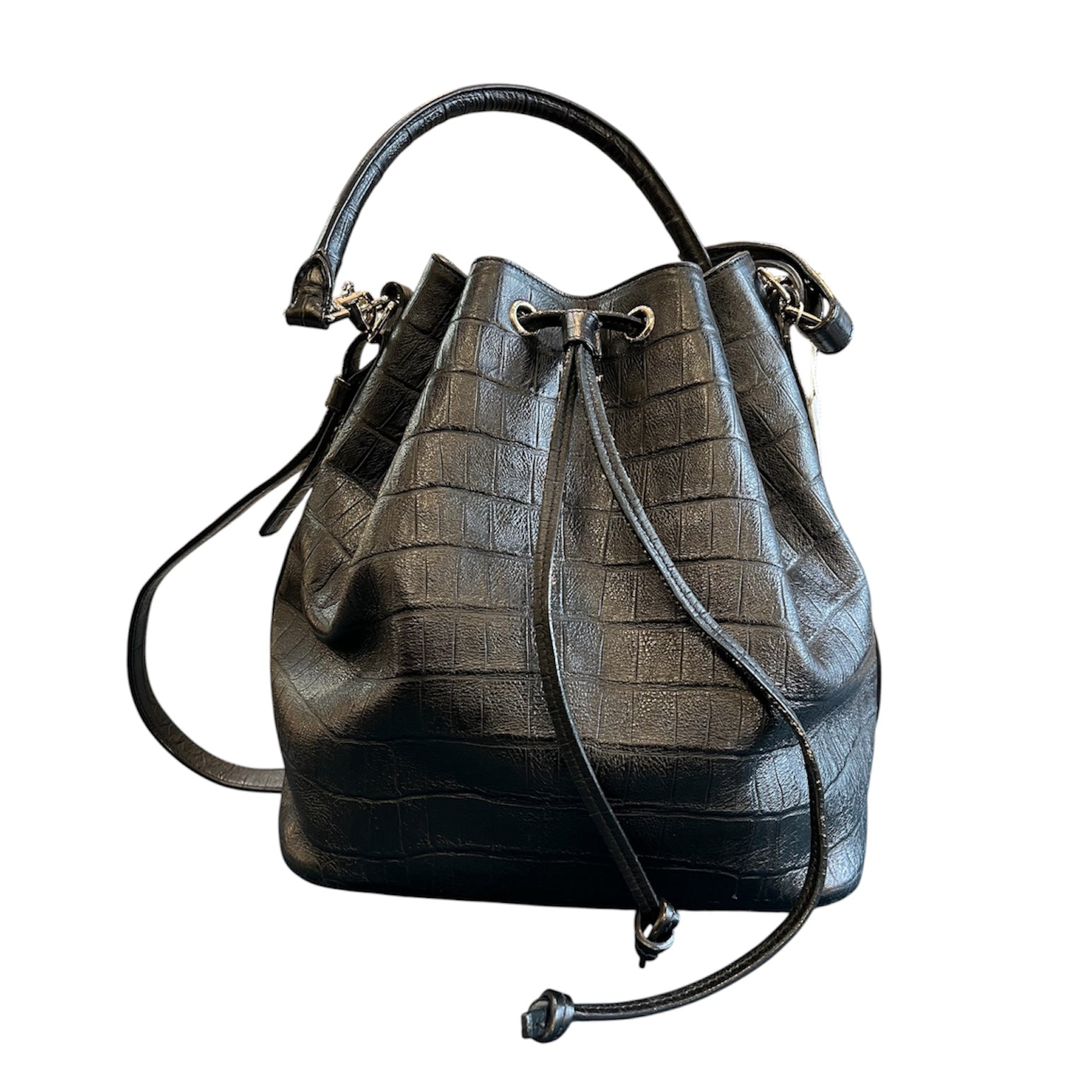 Saint Laurent Crocodile-Embossed Calfskin Emmanuelle Bucket Bag