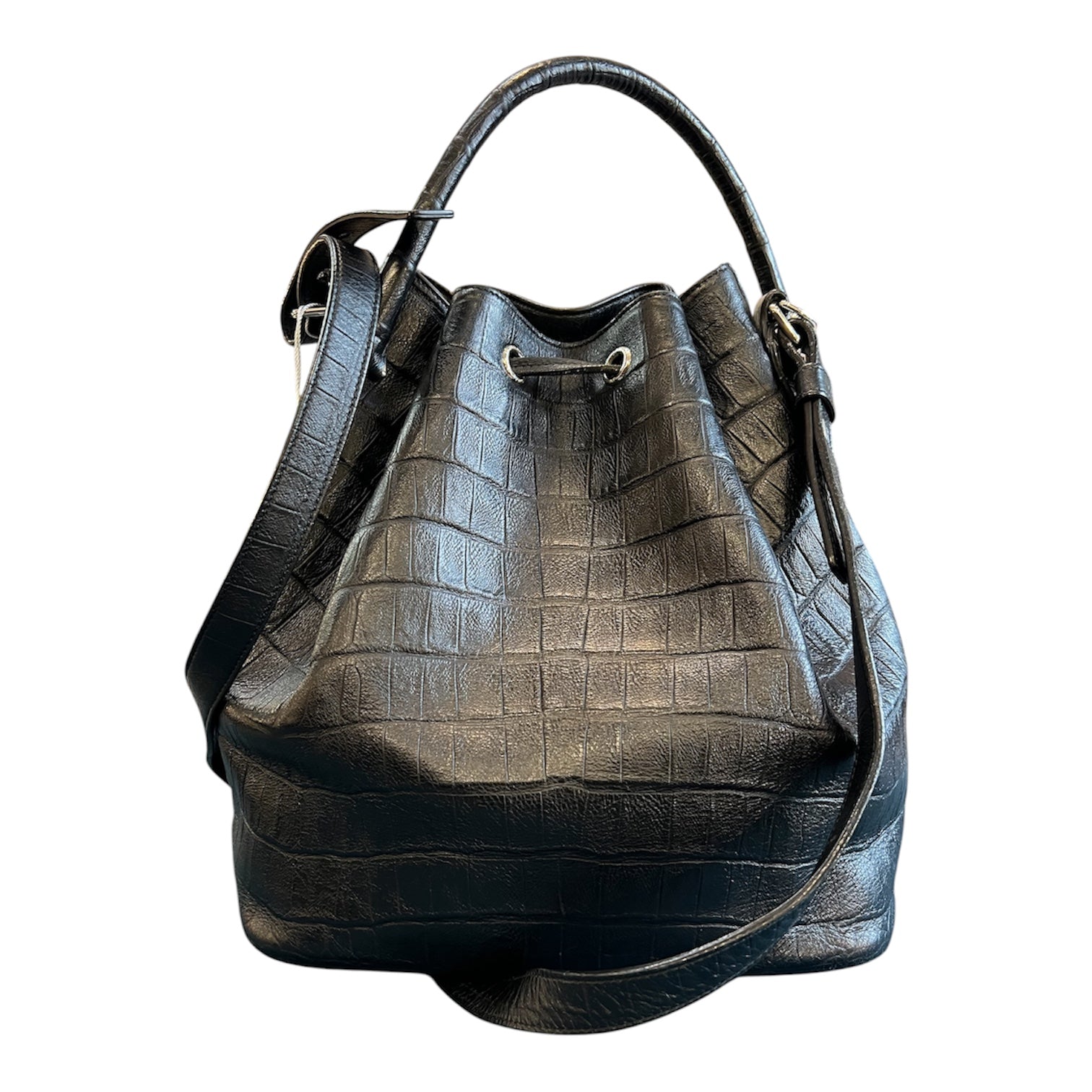 Saint Laurent Crocodile-Embossed Calfskin Emmanuelle Bucket Bag