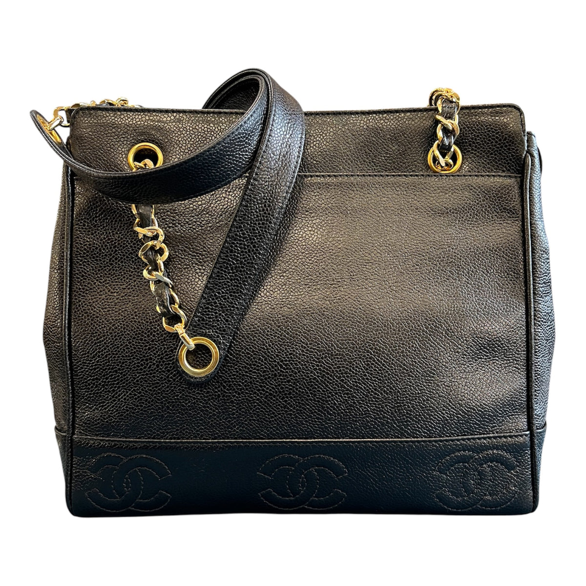 1996 Chanel Triple CC Caviar Tote Handbag