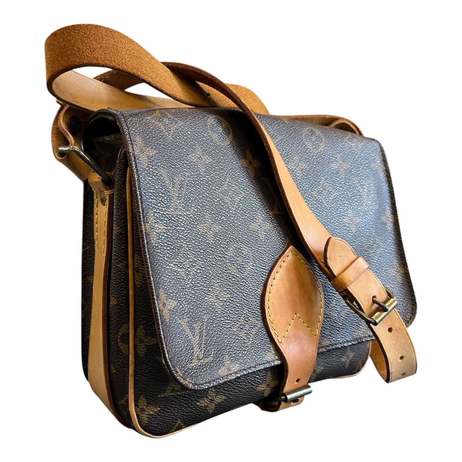 1992 Louis Vuitton Monogram Cartouchiere MM Handbag