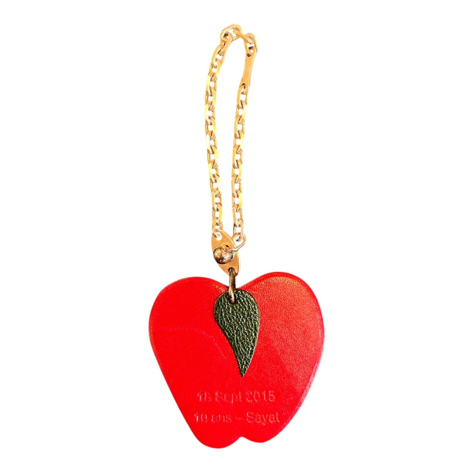 Red Hermès Apple-Shaped Keyring
