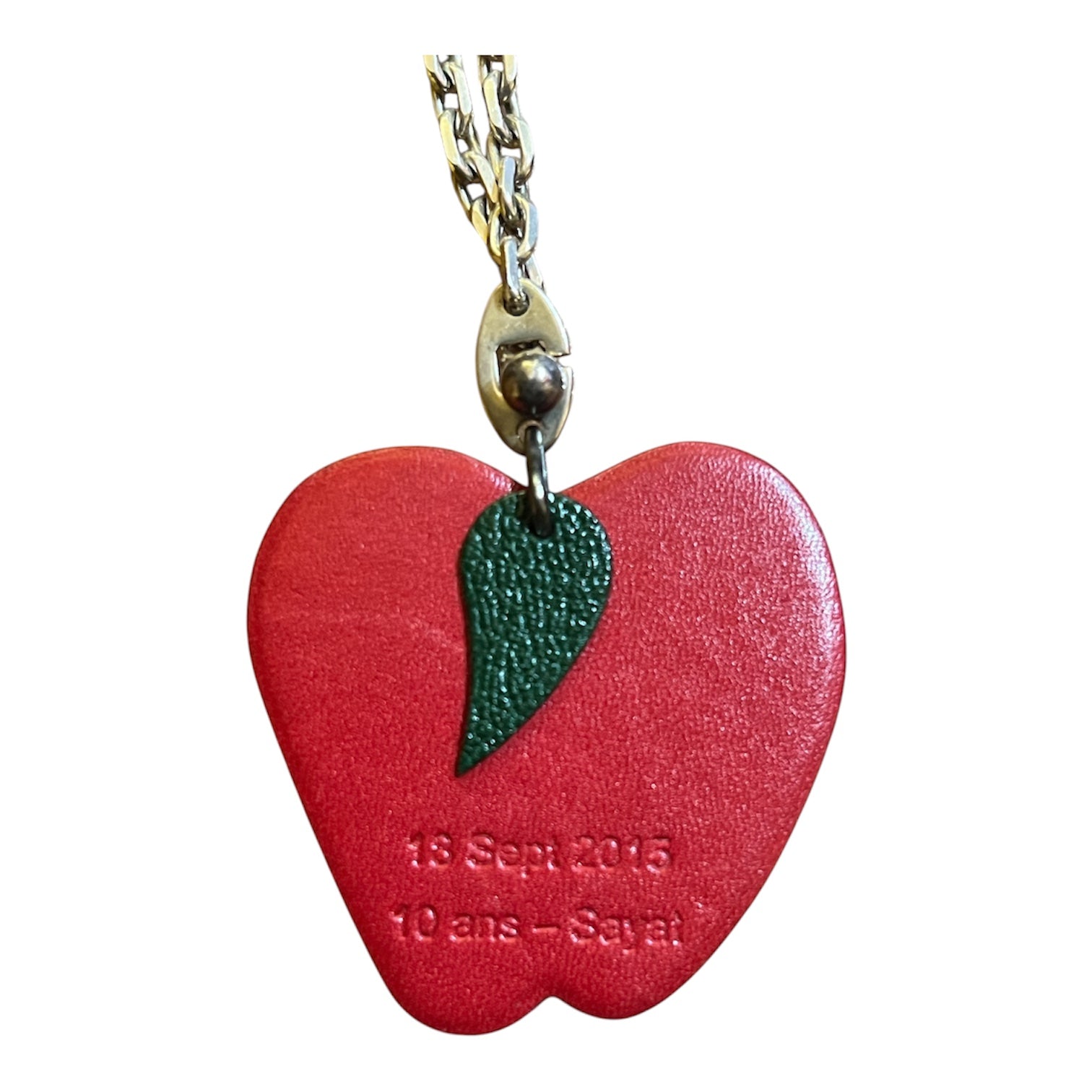 Red Hermès Apple-Shaped Keyring