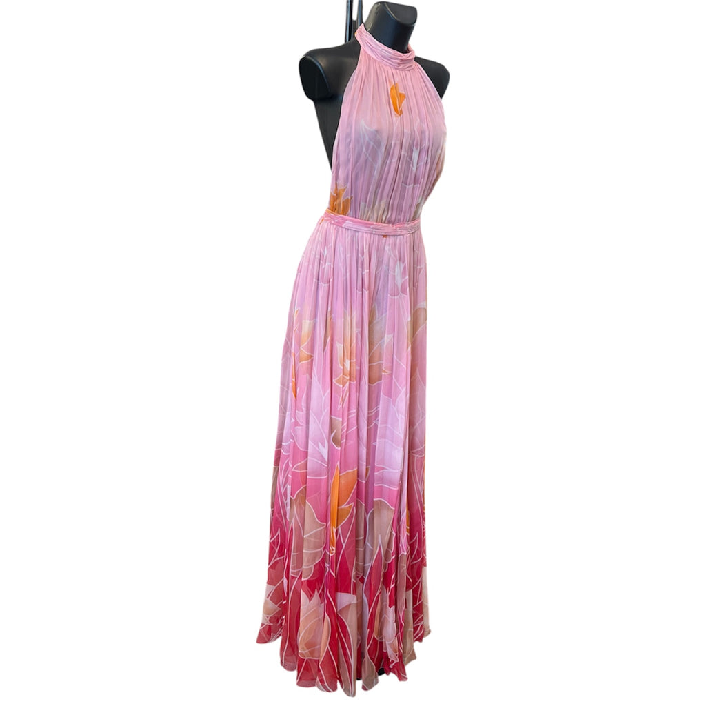 Multicoloured pink Ralph&Russo silk dress