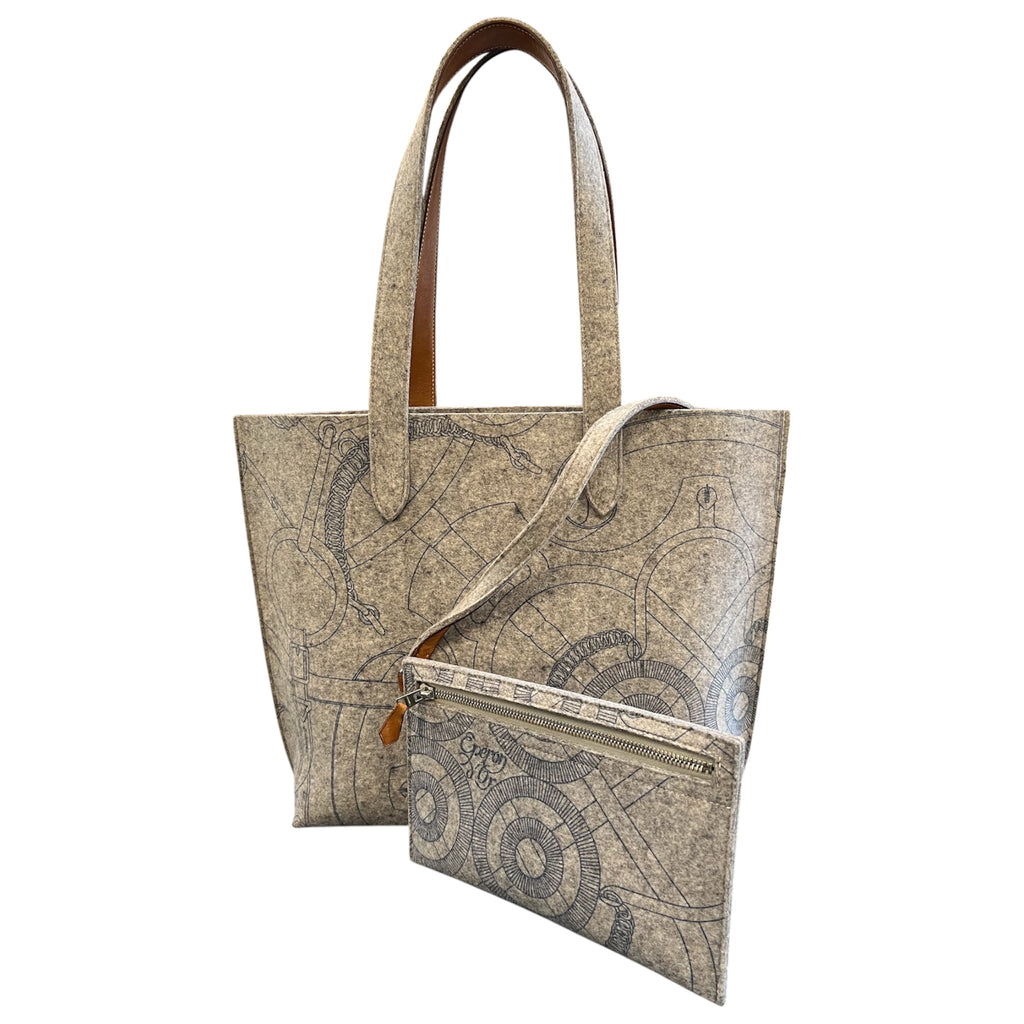 Hermès Felt and Swift Karimi Tote MM Handbag