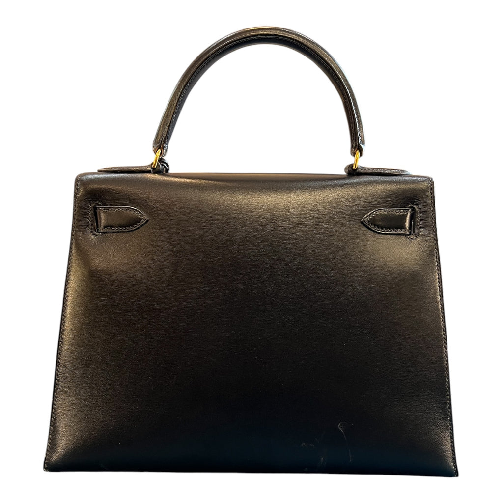 1991 Hermes Box Calf Kelly Sellier 28 Handbag