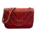 2017 Chanel Large Chevron Sheepskin Subtle Flap Handbag