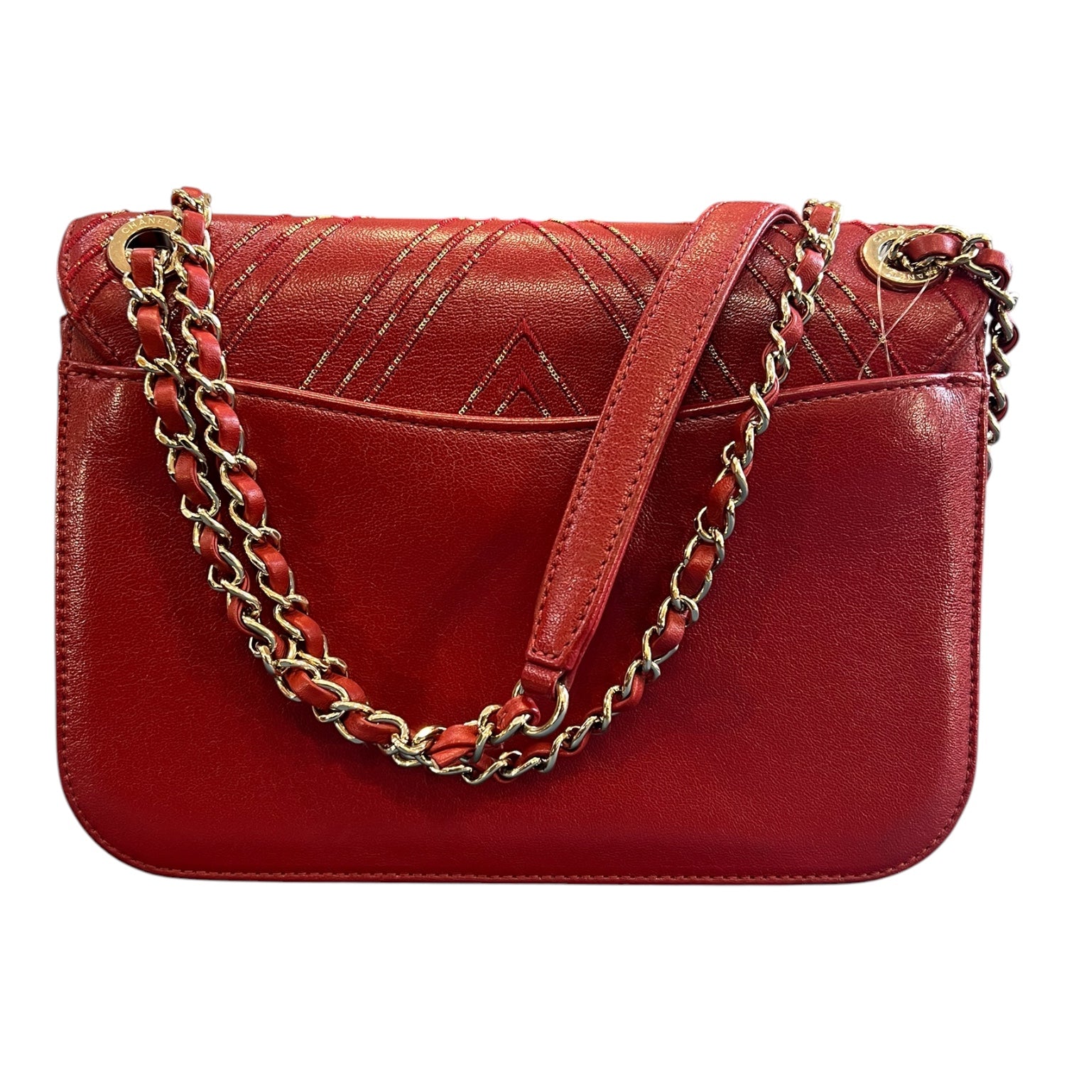 2017 Chanel Large Chevron Sheepskin Subtle Flap Handbag