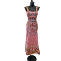 Roberto Cavalli Long Pink Silk Dress with Floral Print